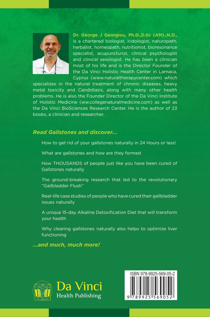 Back cover of Gallstones: Ridding Stones Naturally in 24 Hours!