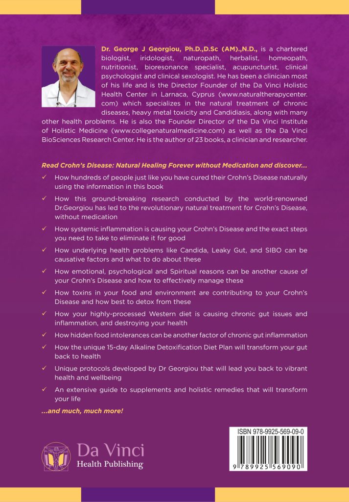 Back cover of Crohn’s Disease: Natural Healing Forever without Medication