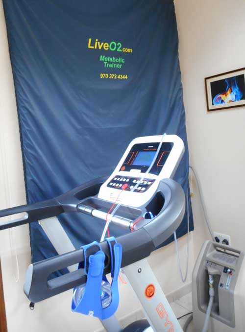 The Live O2 treadmill and oxygen reservoir at the centre