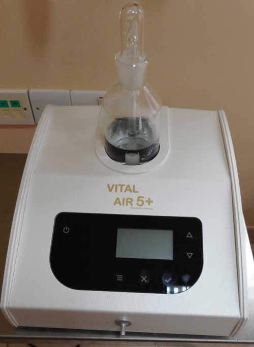 The Vital Air activated oxygen device at the centre